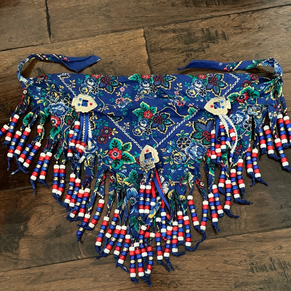 Vintage Western Ladies Fringe Beaded Scarf